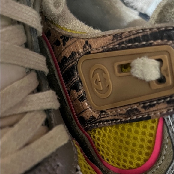 Gucci Women's Pink and Yellow Sneakers - Picture 12 of 13